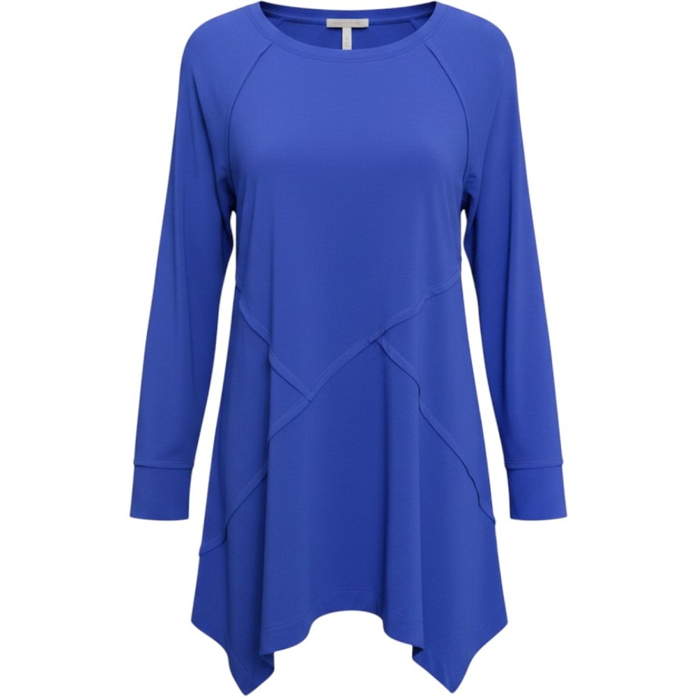 Kate & Mallory‎ Modern Tunic M Sharkbite Hem Artsy Lagenlook Flowy Flattering
